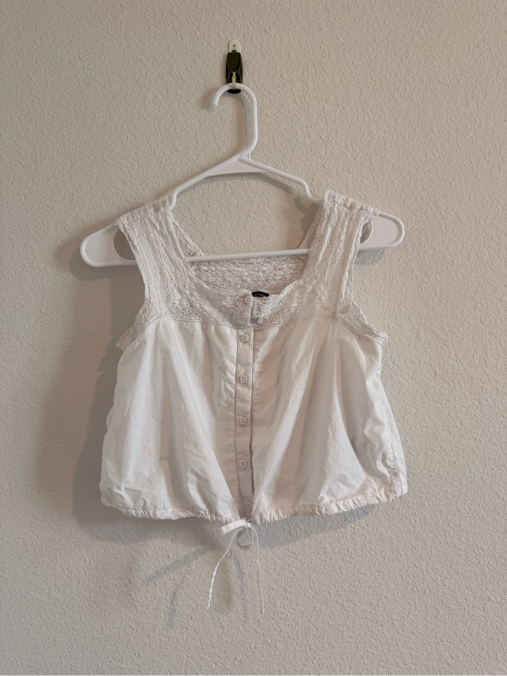 J. Crew Lace-trim cropped top